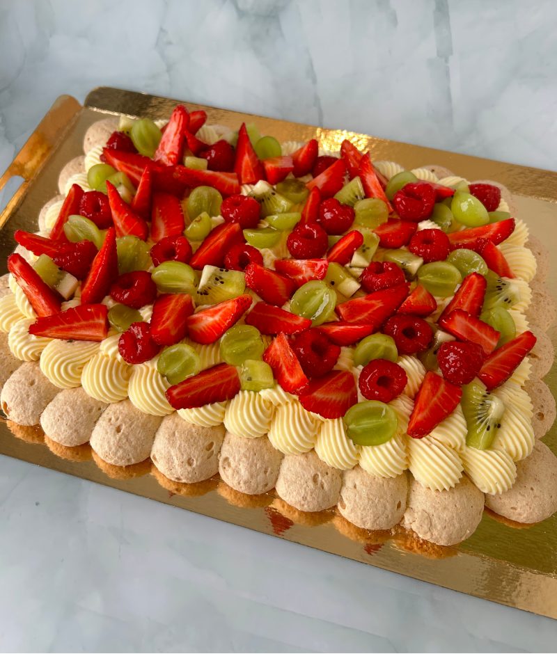 dacquoise de fruta formato rectangular