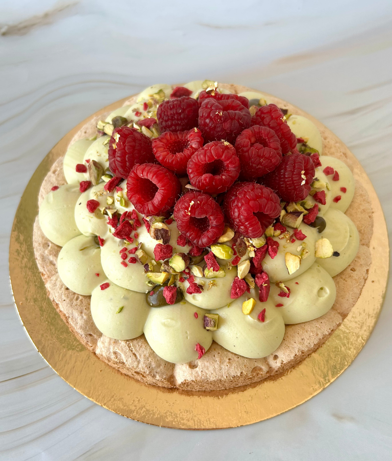 Daqcuoise de pistacho y frambuesa Daqcuoise de pistacho y frambuesa